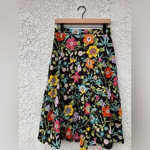 J. Crew Multicolored Embellished A-line Midi Skirt